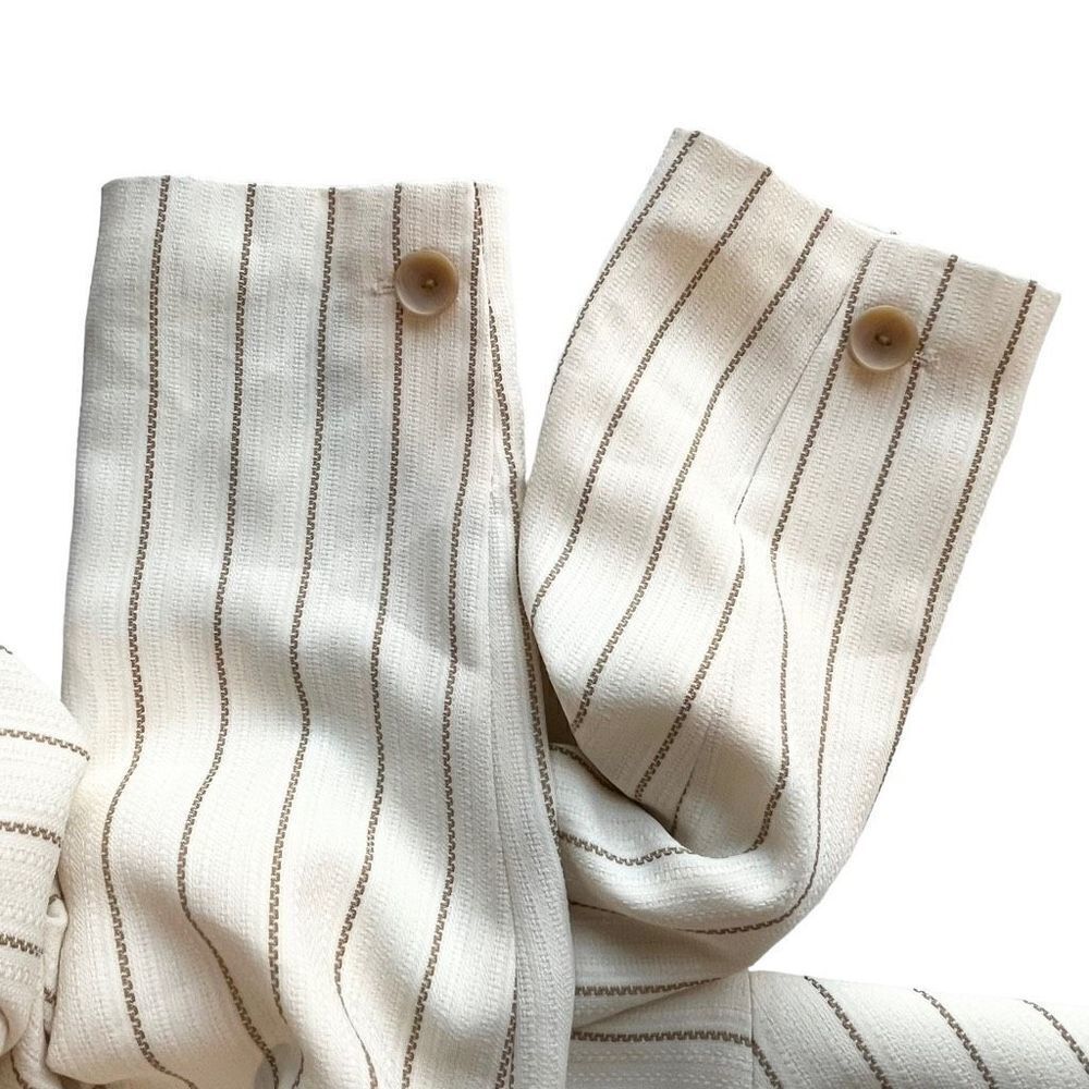 Amanda Smith Women's Cream Geometric Striped Suit Jacket Single Breasted Size 14 - Picture 6 of 11